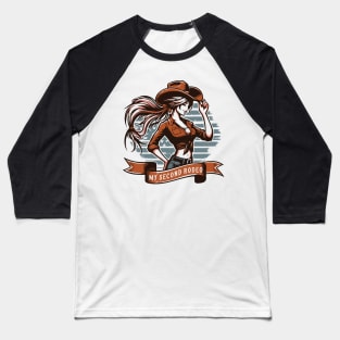 My Second Rodeo // Vintage Cowgirl Design Baseball T-Shirt